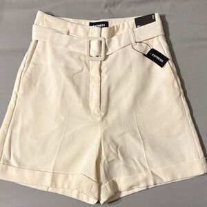 Express Women's High Waist Cream Shorts